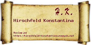 Hirschfeld Konstantina névjegykártya